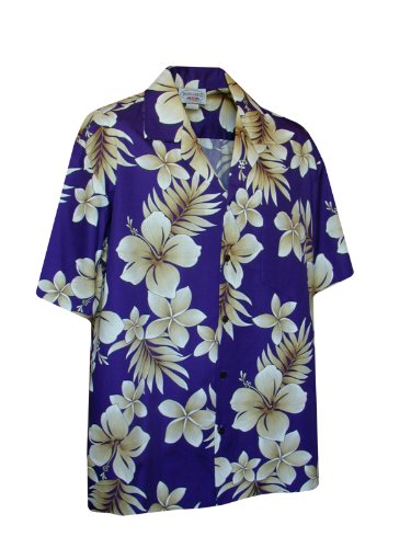Pacific Legend Mens S to 4X Colossal Plumeria Hibiscus Shirt